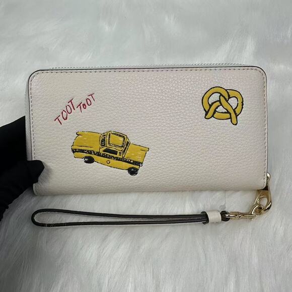 Coach Long Zip Around Wallet With Sketch Print In Chalk Multi CAX11 NWT - Picture 2 of 6